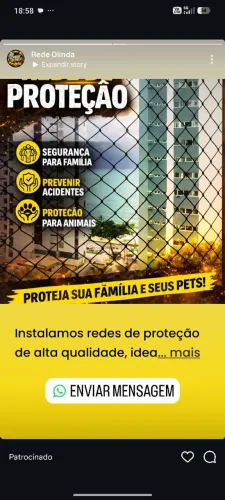 Rede de proteção nas malhas 5x5 10x10