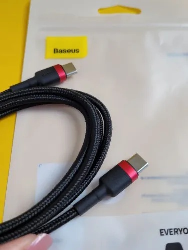 Baseus Cabo Turbo de 60w Tipo-C Duas Pontas Reforçado