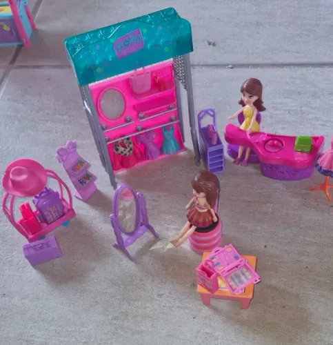 Play set Diversos itens e acessorios Polly Pocket bazar lojinha