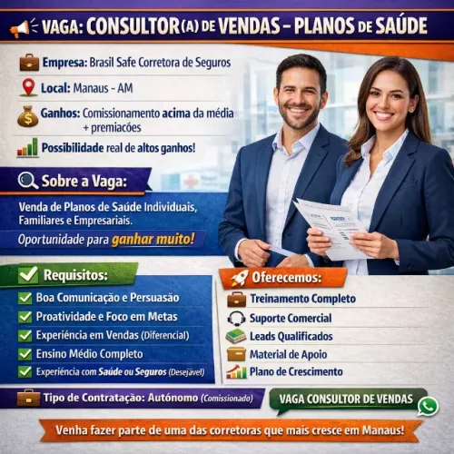 CONSULTOR(A) DE VENDAS - PLANOS DE SAÚDE