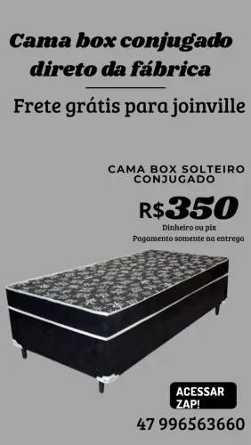 Vendo cama box conjugado solteiro novo