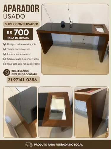 Aparador Com Tampo de Vidro