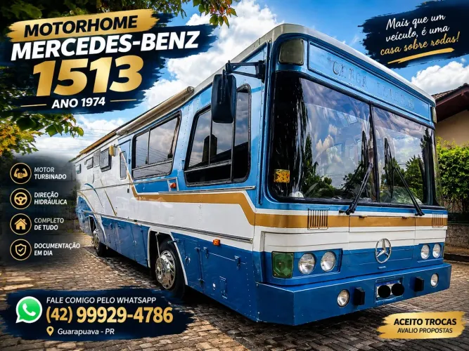 MOTORHOME MERCEDES-BENZ 1513 TURBINADO - ANO 1974