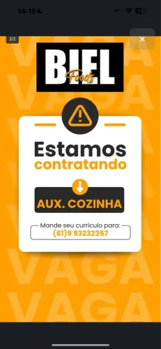 Vaga de emprego pra aux. de cozinha