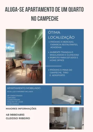 Apartamento mobiliado, 1 quarto no Campeche