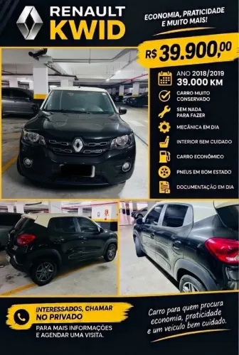Renault Kwid Intense 1.0 Flex 12V 5P Mec. 2019