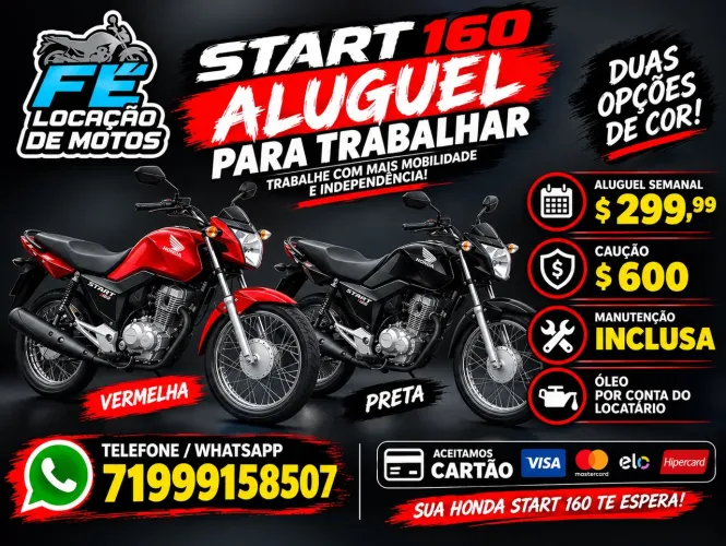 Honda start 160 para aluguel / locação