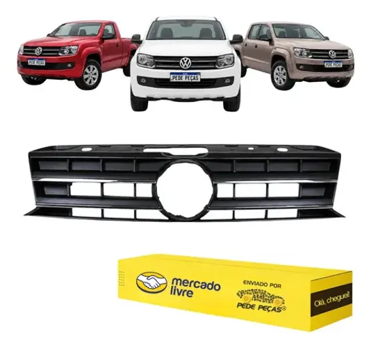 Grade Dianteira Superior Amarok 2010 A 2013 2014 2015 2016 Preto Cromado