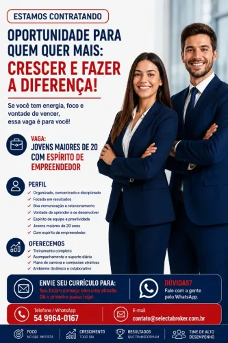 CONTRATAÇÃO IMEDIATA | CONSULTOR(A) IMOBILIÁRIO(A) | ALTAS COMISSÕES