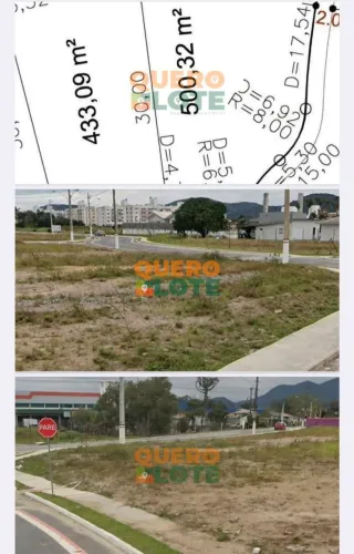 Vendo lindo lote plano de esquina, na geral, pronto para construir, em Forquilhas/Sao Jose