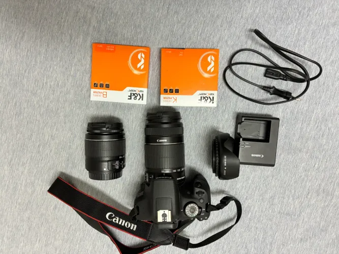 Kit Canon EOS Rebel T7 Completo - 2 Lentes (18-55mm + 55-250mm IS) + Filtros K&F Concept