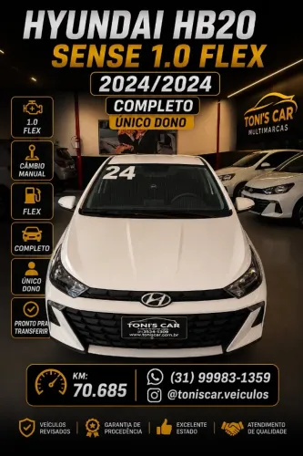 Hyundai HB20 Sense Plus1.0 Flex 12V Mec. 2024