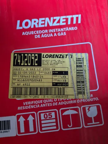 Aquecedor de água a gás.