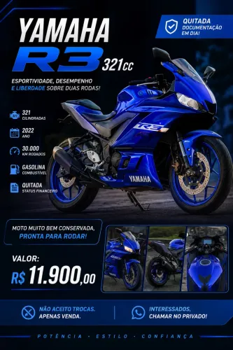 Yamaha R3 321cc 2022 Quitada - Muito Conservada | R$ 11.900