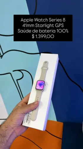 Apple Watch Series 8 / 41MM - Starligth GPS - Saúde de Bateria: 100% / $1.399,00