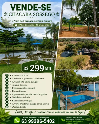 Vendo Chácara na região do Itiquira