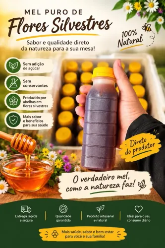 Mel puro flores silvestres