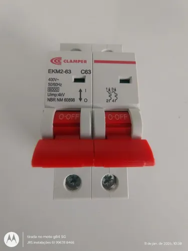 Disjuntor bipolar 63A