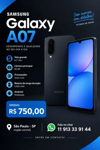 Galaxy A07 valor negociável