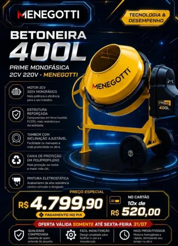 Betoneira 400 lt Menegotte