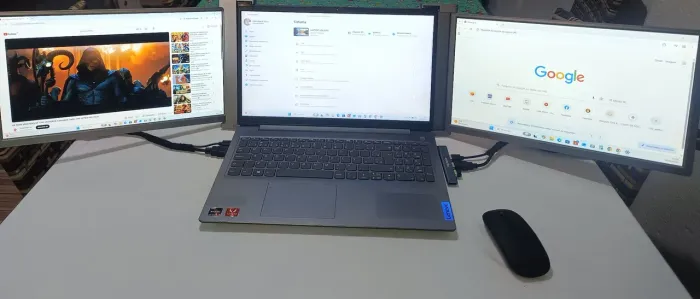 Notebook com tela tripla Lenovo ideapad 3 com processador Ryzen 7