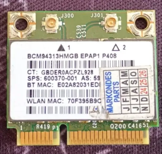 Placa de rede notebook