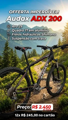 Bicicleta Audax ADX200 Aro 29, muito nova, Alumínio com freios hidráulicos