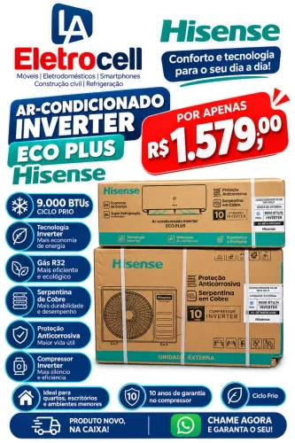 Ar-condicionado hisense 9K BTUS INVERT
