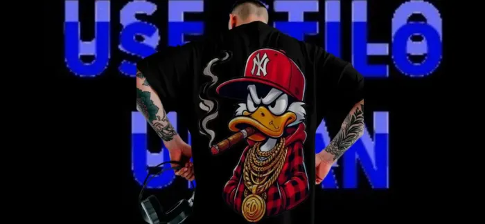 Camiseta oversized streetwear tio patinhas street rap 100% algodão Premium unissex 
