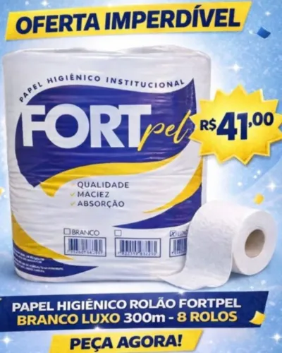 Papel higiênico rolão com 300metros