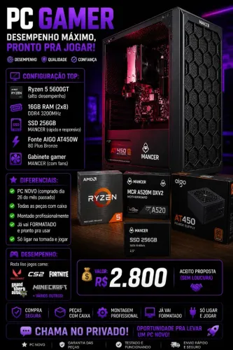 PC GAMER PICHAU NOVO - COMPRADO DIA 26/03/2026