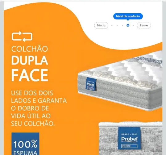 Colchão solteiro Probel 188C x 88L x 14Altura