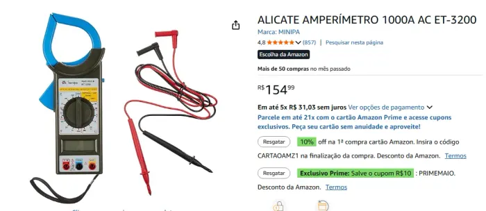 ALICATE AMPERIMETRO MINIPA ET-3200