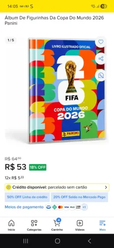 Álbum da copa com capa protetora 