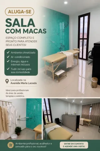 Sala com duas macas para alugar