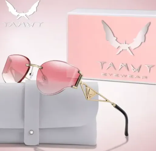 Óculos curvos sem aro da moda com proteção UV