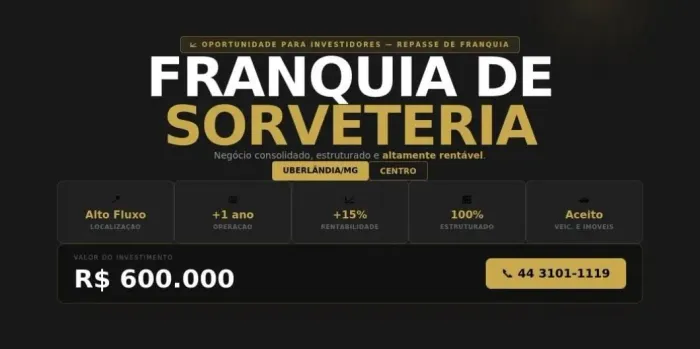 Franquia Sorveteria centro 