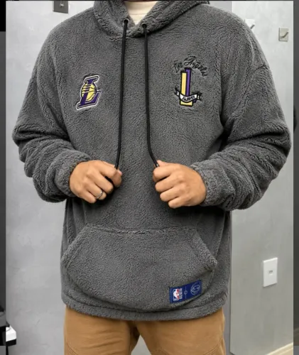 Blusa Moletom Nba Masculina Lakers Teddy Nb909 Original