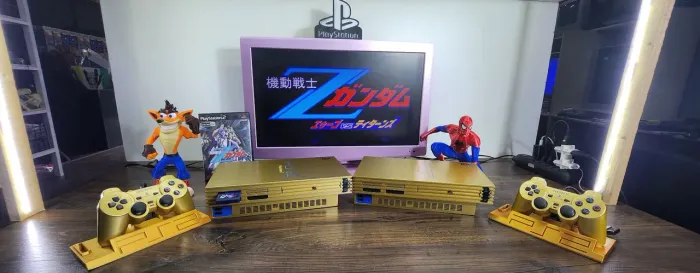 Playstation 2 edição gundam dourado original japonês