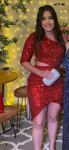 Vestido de Festa Vermelho de Paetês (Usado apenas uma vez!)