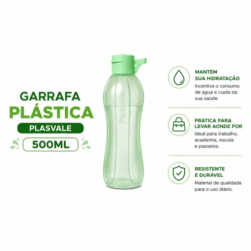 Garrafa Plástica Plasvale 500ml
