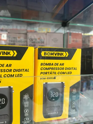 Bomba de Ar Compressor Digital Portátil com Led