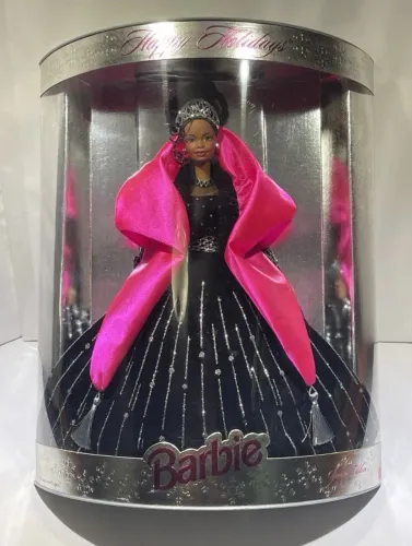 BONECA BARBIE NEGRA 1998 HOLIDAY NOVA LACRADA