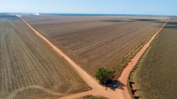Fazenda em atividade de plantio em Campo Novo dos Parecis
