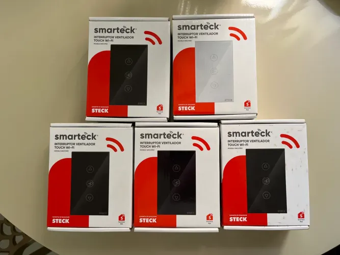 5 Interruptores Smarteck ventilador Touch Wi-Fi