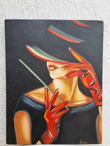 Quadro decorativo óleo sobre tela 34×44cm