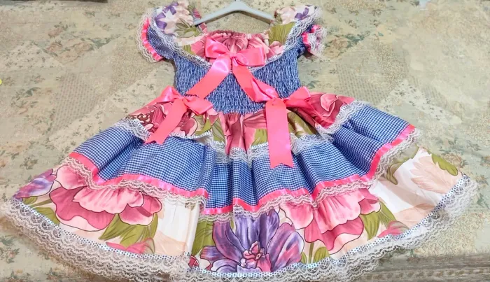 Vestido Festa Junina Infantil 6 a 8 anos