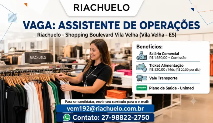 Oportunidade - Lojas Riachuelo 