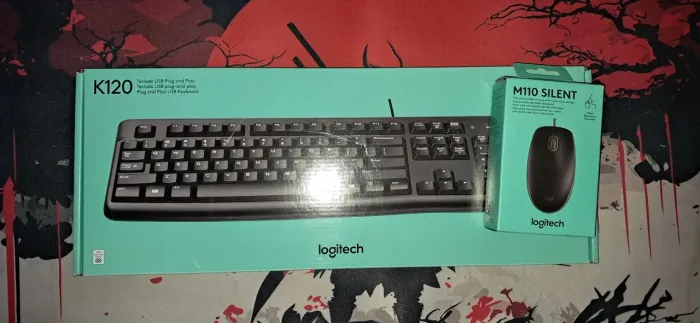 Kit Teclado K120 e Mouse M110 Silent da Logitech usados