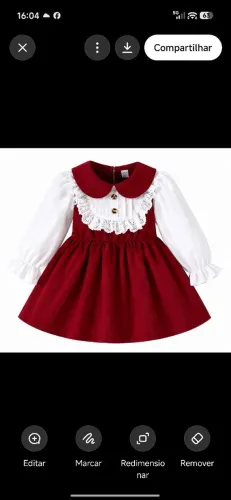 Vestido de gola peter pan, manga bufante com babado